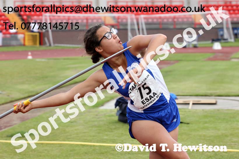 Inter girls javelin, 2015 English Schools Track and Field Champs., Gateshead Stadium. Photo: David T. Hewitson/Sports for All Pics